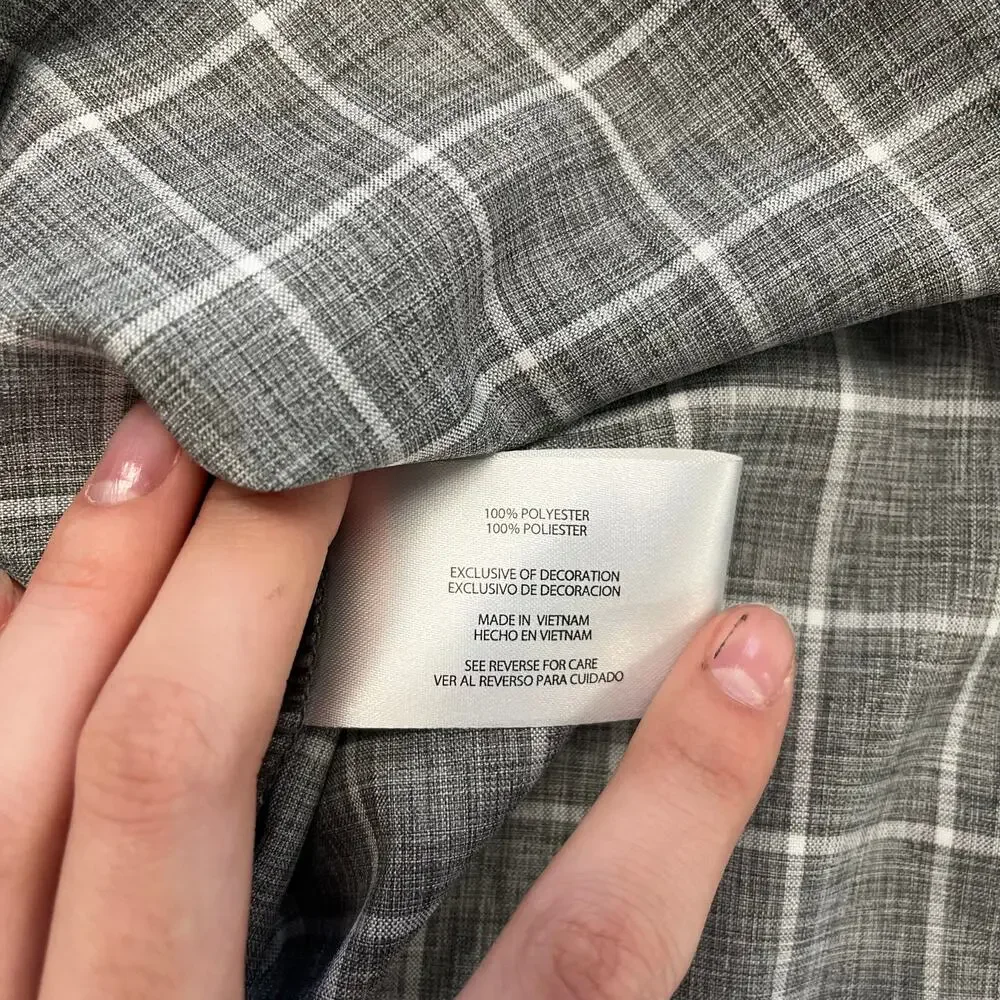Orvis Shirt Print Tech Gray White Windowpane Mens XL Button Up Fishing Hiking - Picture 5 of 11